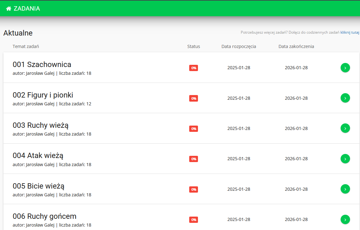 ekran zadania